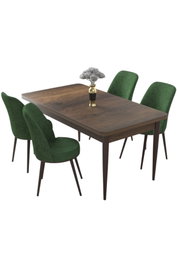 Hanah Home Juego de Mesa y Sillas de Comedor de 5 Piezas Barroco y Caqui